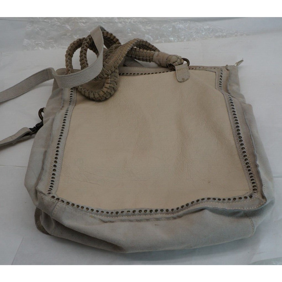 Free People Faye Distressed Tote Bag Leather And Suede - Picture 9 of 11